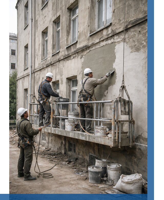 Капитальный ремонт фасада в Каменске-Шахтинском от 4326 р. | ВЫСОТНИК-Ксш