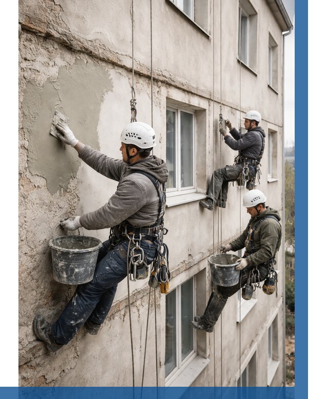 Ремонт штукатурного фасада в Каменске-Шахтинском от 773 р. под ключ | ВЫСОТНИК-Ксш