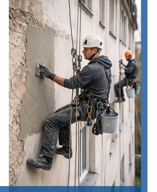 Восстановление штукатурки фасада в Каменске-Шахтинском от 1236 р. | ВЫСОТНИК-Ксш