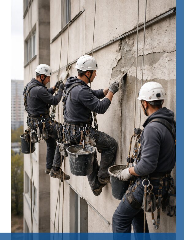Ремонт бетонных элементов фасада в Каменске-Шахтинском от 2575 р. | ВЫСОТНИК-Ксш