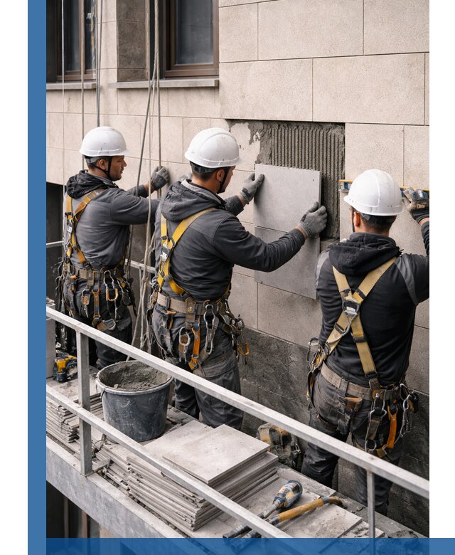 Ремонт облицовки фасада плиткой в Каменске-Шахтинском с гарантией