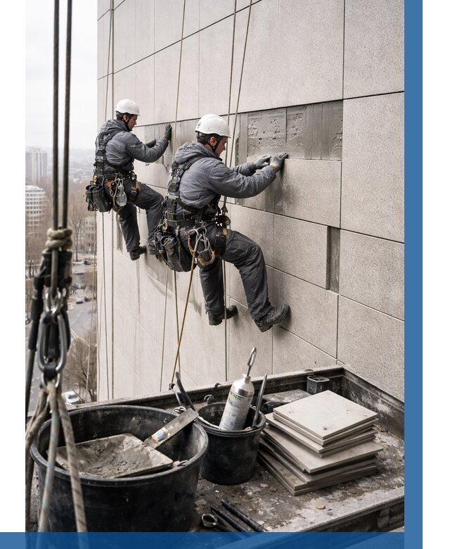 Ремонт фасада из керамогранита в Каменске-Шахтинском от 2575 р. | ВЫСОТНИК-Ксш