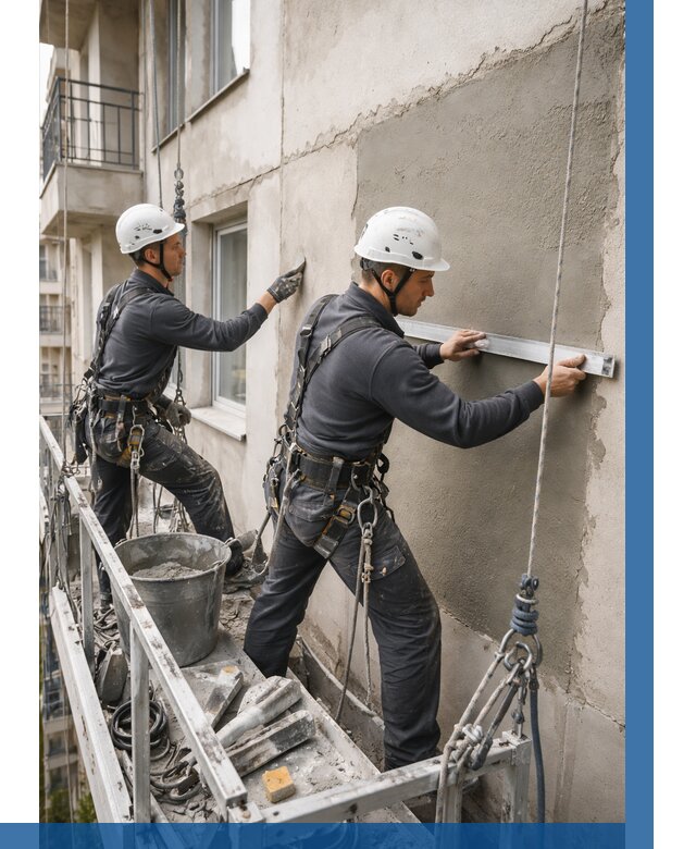 Штукатурка фасада на высоте в Каменске-Шахтинском от 927 р. | ВЫСОТНИК-Ксш