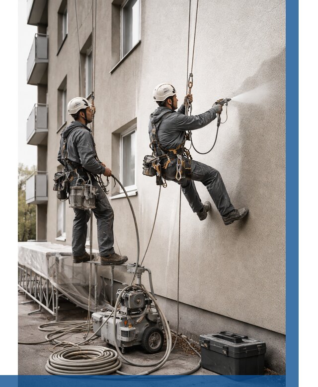 Безвоздушная покраска фасада в Каменске-Шахтинском от 227 р/м² | ВЫСОТНИК-Ксш