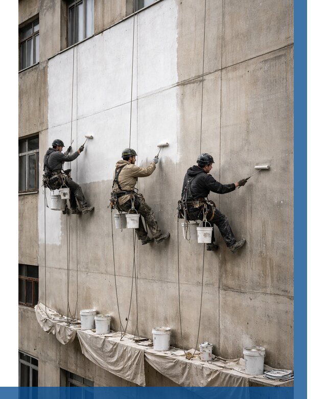 Покраска бетонного фасада в Каменске-Шахтинском от 361 р за м2 | ВЫСОТНИК-Ксш