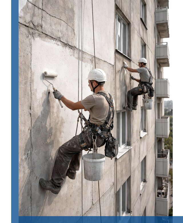 Покраска бетонного фасада в Каменске-Шахтинском для жилых и промышленных объектов