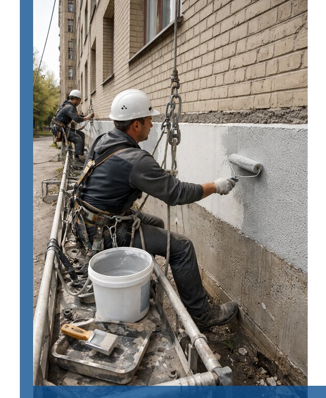 Окраска цоколя здания в Каменске-Шахтинском профессионально и надежно