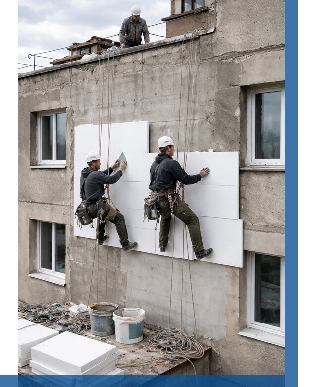 Утепление фасада пенополистиролом в Каменске-Шахтинском от 1854 р. | ВЫСОТНИК-Ксш