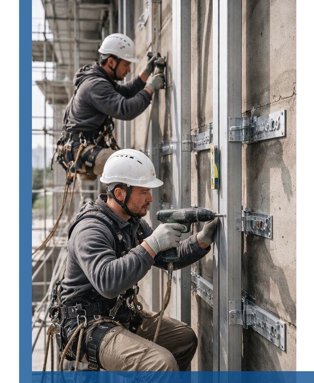 Монтаж и крепление подсистемы вентфасада в Каменске-Шахтинском