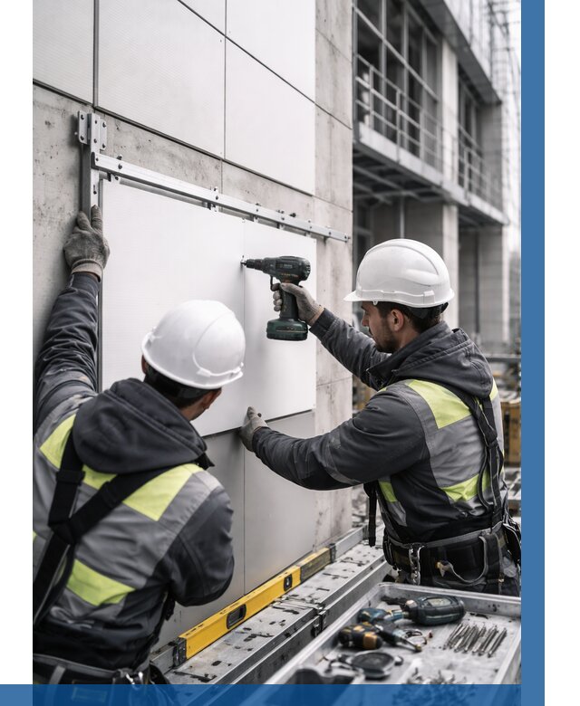 Монтаж композитных панелей фасада в Каменске-Шахтинском от 2575 р. | ВЫСОТНИК-Ксш