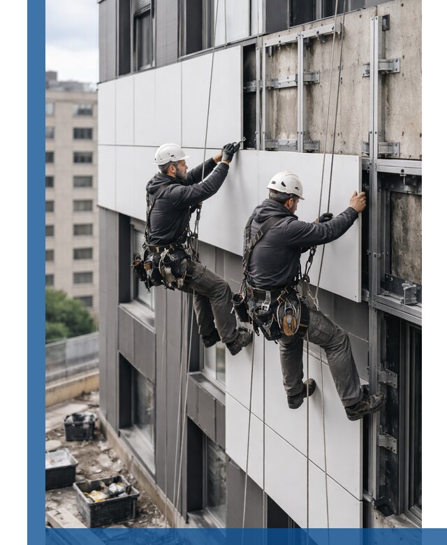 Монтаж композитных панелей фасада в Каменске-Шахтинском под ключ