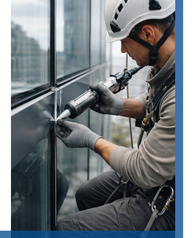 Герметизация стыков витража в Каменске-Шахтинском от 1236 р. | ВЫСОТНИК-Ксш