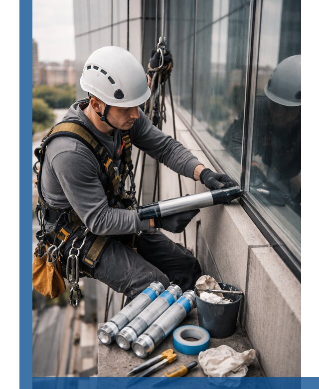 Герметизация стыков витража в Каменске-Шахтинском для герметичных фасадов