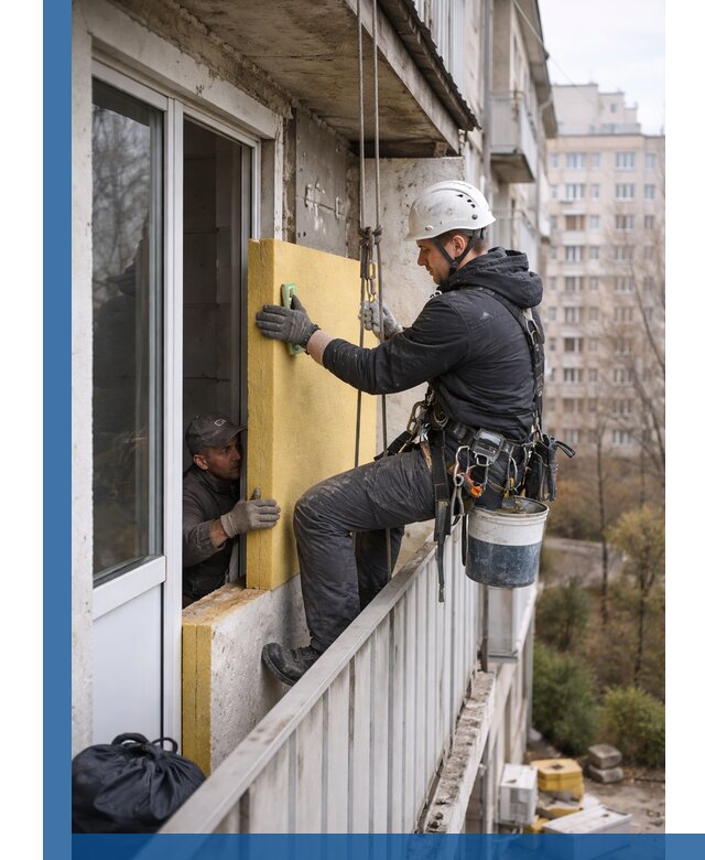 Профессиональное утепление балкона снаружи в Каменске-Шахтинском под ключ