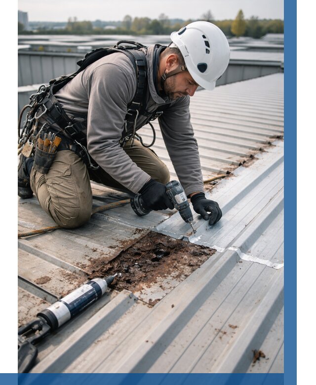 Ремонт профнастила на кровле в Каменске-Шахтинском от 721 р. | ВЫСОТНИК-Ксш