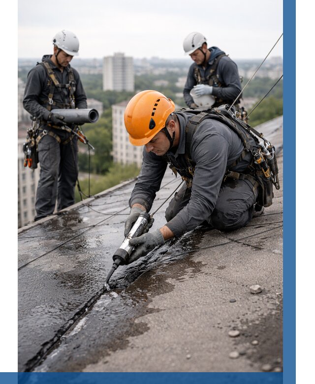 Устранение протечек кровли в Каменске-Шахтинском от 12361 р. | ВЫСОТНИК-Ксш