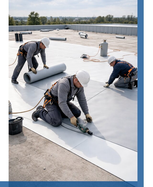 Монтаж мембранной кровли под ключ в Каменске-Шахтинском от 1236 р. | ВЫСОТНИК-Ксш