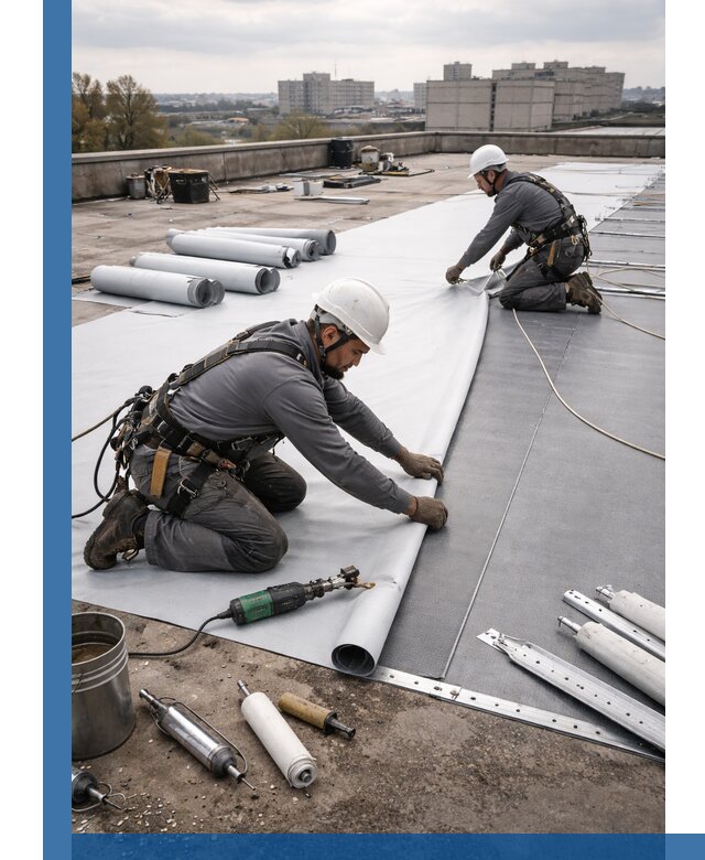 Монтаж мембранной кровли в Каменске-Шахтинском для промышленных зданий