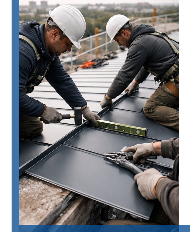 Монтаж фальцевой кровли в Каменске-Шахтинском для промышленных зданий