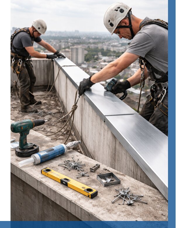 Монтаж парапетных крышек в Каменске-Шахтинском от 824 р. | ВЫСОТНИК-Ксш