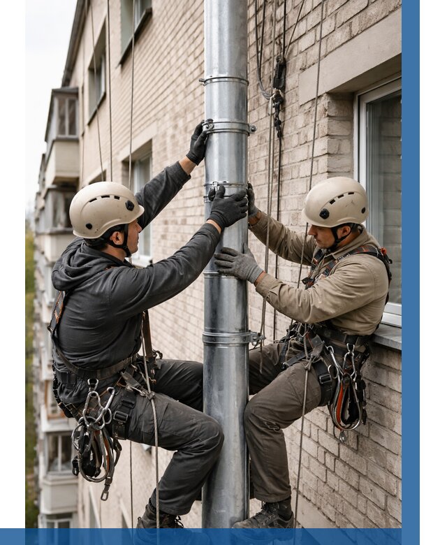 Замена водосточных труб в Каменске-Шахтинском от 6696 р. | ВЫСОТНИК-Ксш