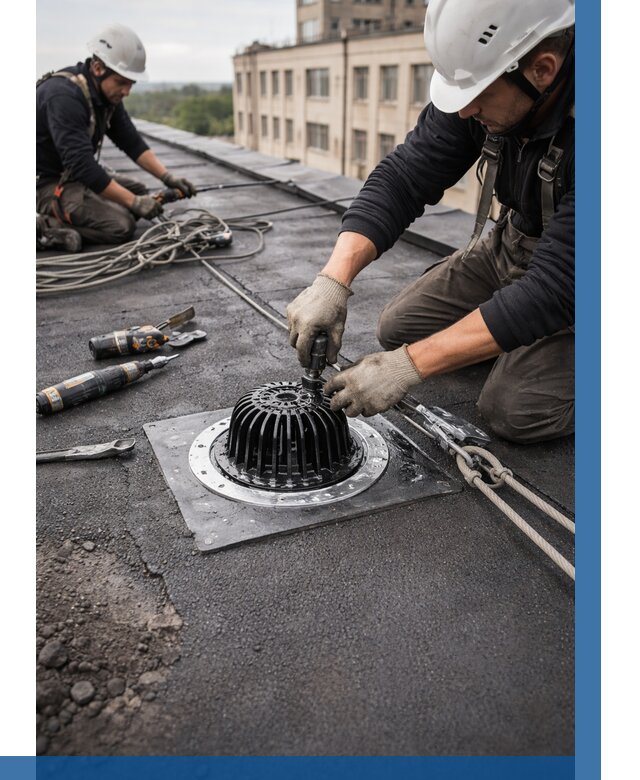 Установка водосточных воронок в Каменске-Шахтинском цена от 3605 р. | ВЫСОТНИК-Ксш