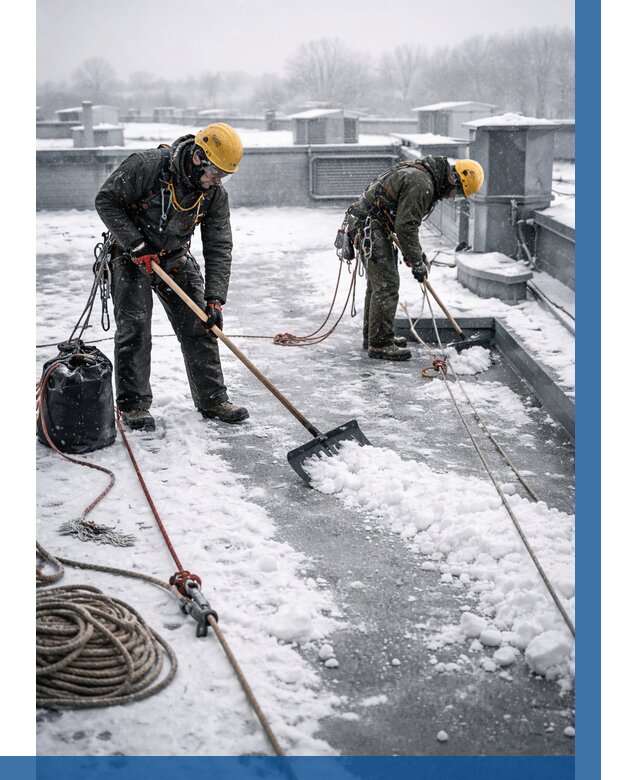 Очистка крыши от снега в Каменске-Шахтинском от 7726 р. | ВЫСОТНИК-Ксш