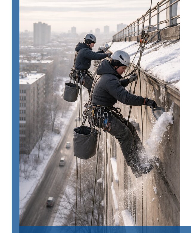 Очистка карнизов от снега в Каменске-Шахтинском профессионально и безопасно