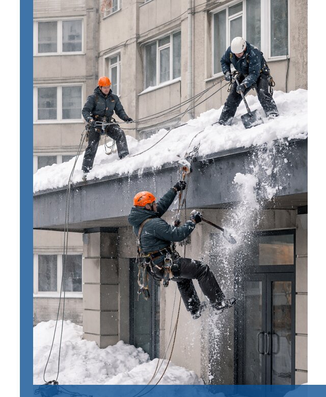 Безопасная очистка навесов от снега в Каменске-Шахтинском круглогодично