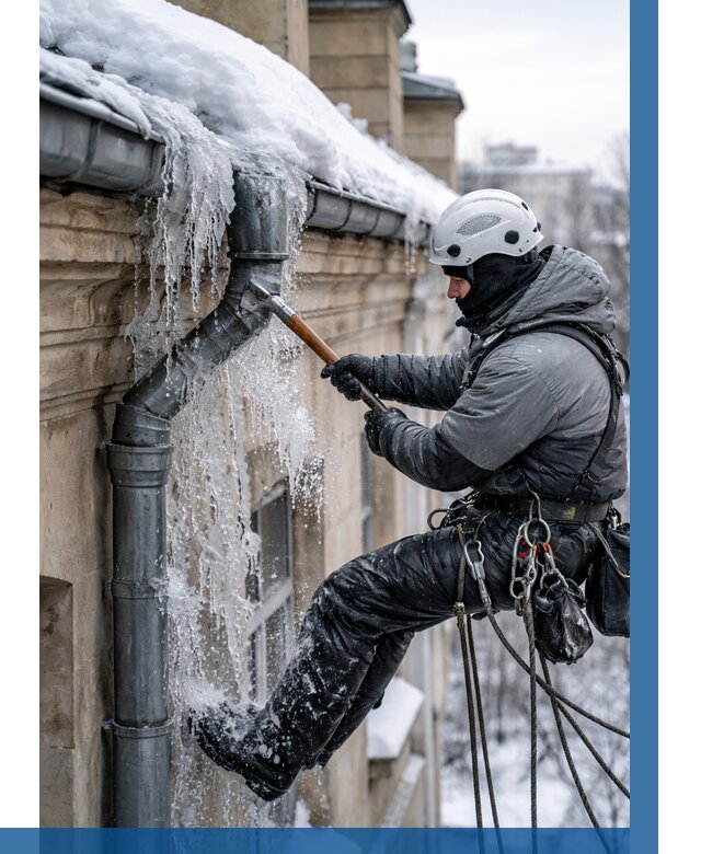 Очистка водостоков от льда в Каменске-Шахтинском от 3605 р. | ВЫСОТНИК-Ксш