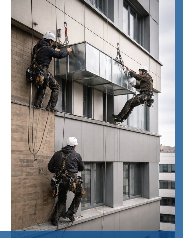 Монтаж воздуховодов на фасаде в Каменске-Шахтинском от 1545 р. | ВЫСОТНИК-Ксш