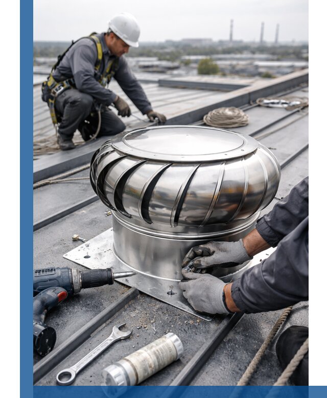 Установка дефлекторов на кровле в Каменске-Шахтинском профессионально