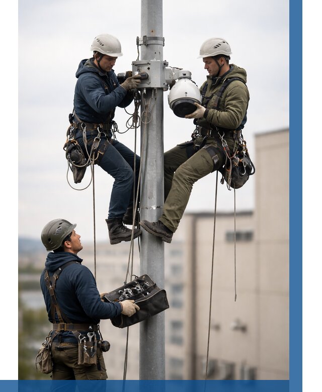 Установка видеокамер на мачте в Каменске-Шахтинском от 8756 р. | ВЫСОТНИК-Ксш