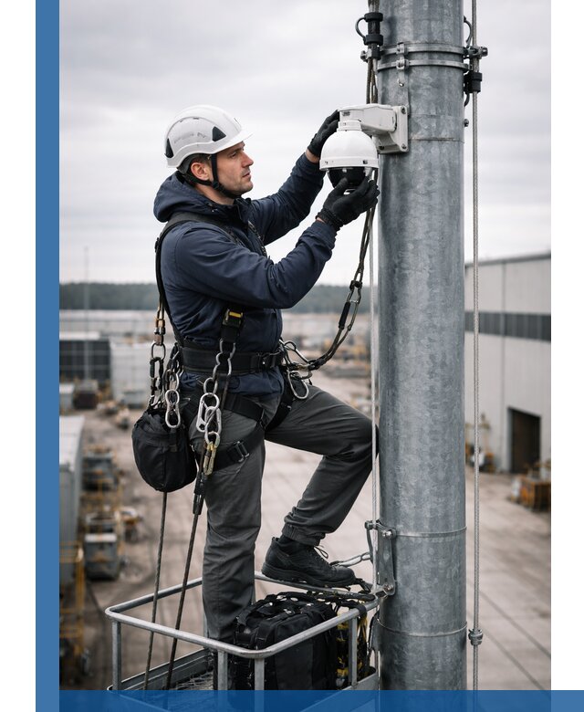 Профессиональная установка видеокамер на мачте в Каменске-Шахтинском