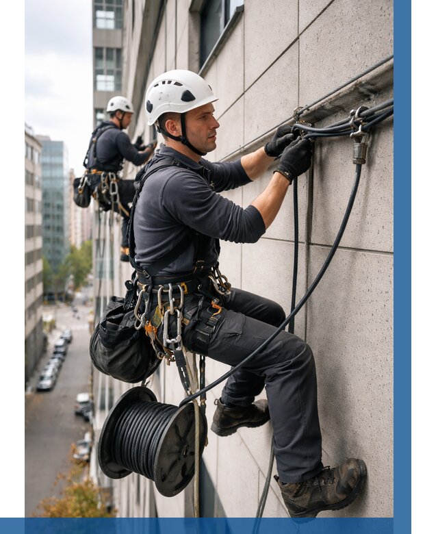 Прокладка кабеля по фасаду в Каменске-Шахтинском от 361 р. | ВЫСОТНИК-Ксш