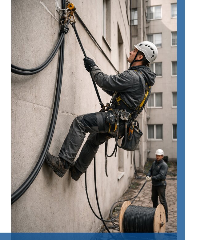 Протяжка кабеля питания на высоте в Каменске-Шахтинском от 464 р. | ВЫСОТНИК-Ксш