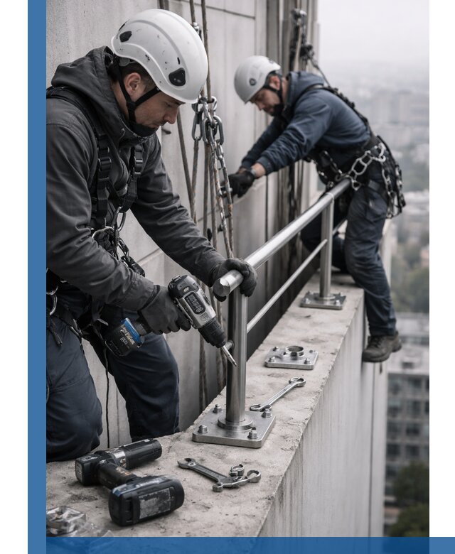 Монтаж перил на высоте в Каменске-Шахтинском для жилых и промобъектов