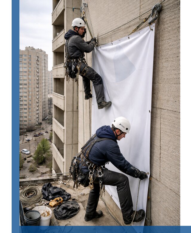 Профессиональный монтаж баннеров на фасаде в Каменске-Шахтинском