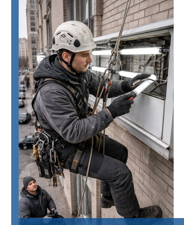 Профессиональная замена ламп в наружной вывеске в Каменске-Шахтинском