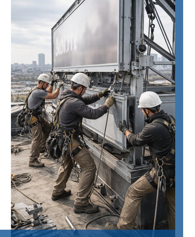 Монтаж крышной рекламной конструкции в Каменске-Шахтинском от 61806 р.|ВЫСОТНИК-Ксш