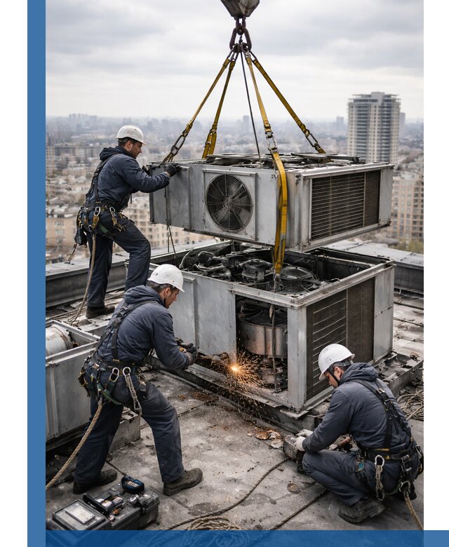 Демонтаж крышной установки в Каменске-Шахтинском любой сложности