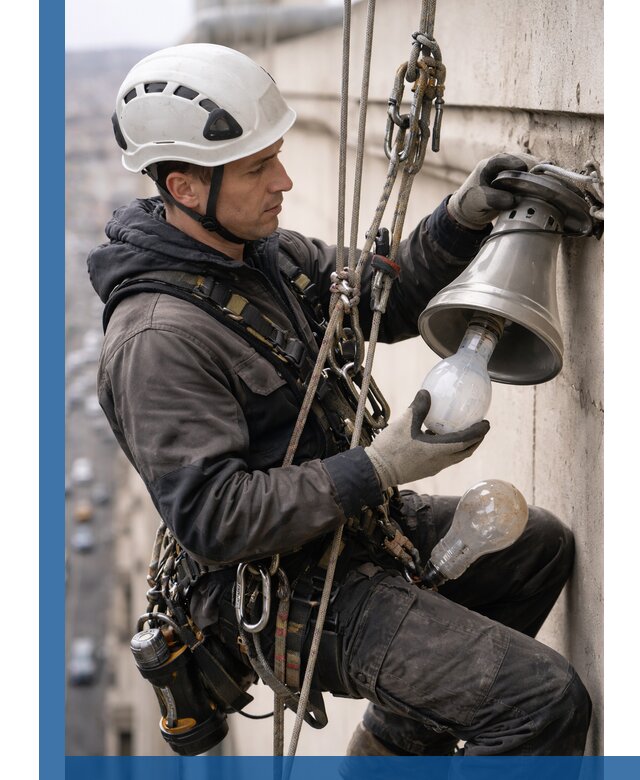 Замена ламп на высоте в Каменске-Шахтинском профессионально и быстро