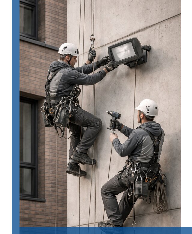 Профессиональный монтаж фасадных прожекторов в Каменске-Шахтинском под ключ