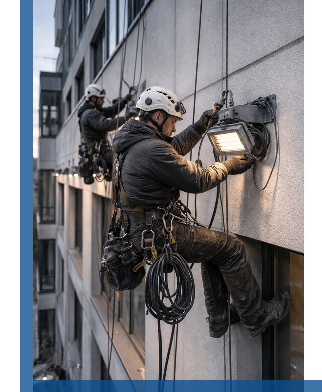 Монтаж фасадного освещения в Каменске-Шахтинском установка и подключение