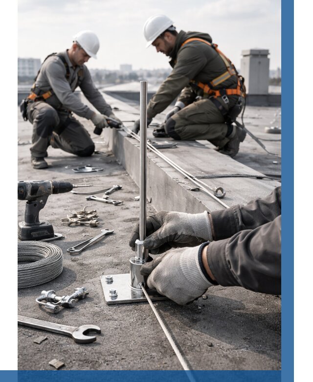 Монтаж молниезащиты на кровле в Каменске-Шахтинском цена от 25753 р. | ВЫСОТНИК-Ксш