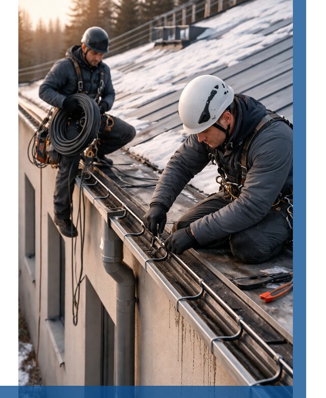 Монтаж греющего кабеля на кровле в Каменске-Шахтинском от 464 р. | ВЫСОТНИК-Ксш