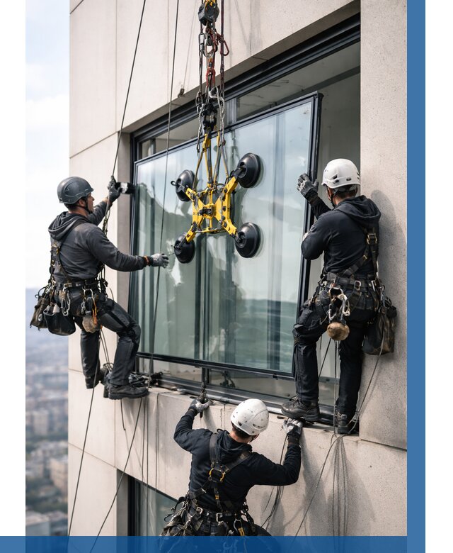 Монтаж стеклопакетов на высоте в Каменске-Шахтинском от 3296 р. | ВЫСОТНИК-Ксш