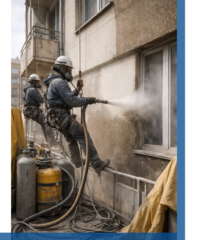 Пескоструйная очистка фасада в Каменске-Шахтинском от 670 р. | ВЫСОТНИК-Ксш