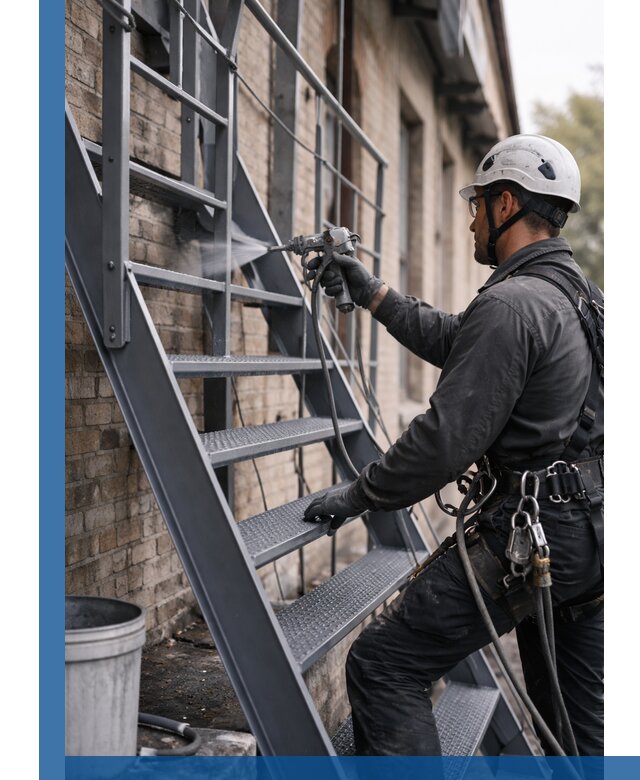 Покраска и антикоррозионная защита пожарных лестниц в Каменске-Шахтинском