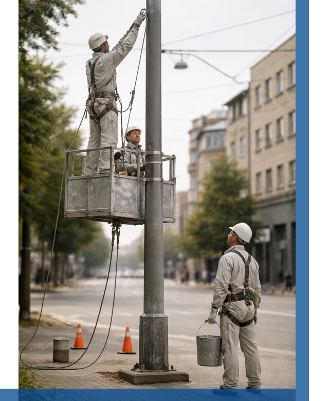 Покраска опор освещения в Каменске-Шахтинском от 5151 р. | ВЫСОТНИК-Ксш